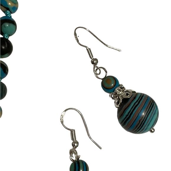 Multi Turquoise (Calcilica) Necklace Earring Set NWT Black Friday sale! - Picture 10 of 11